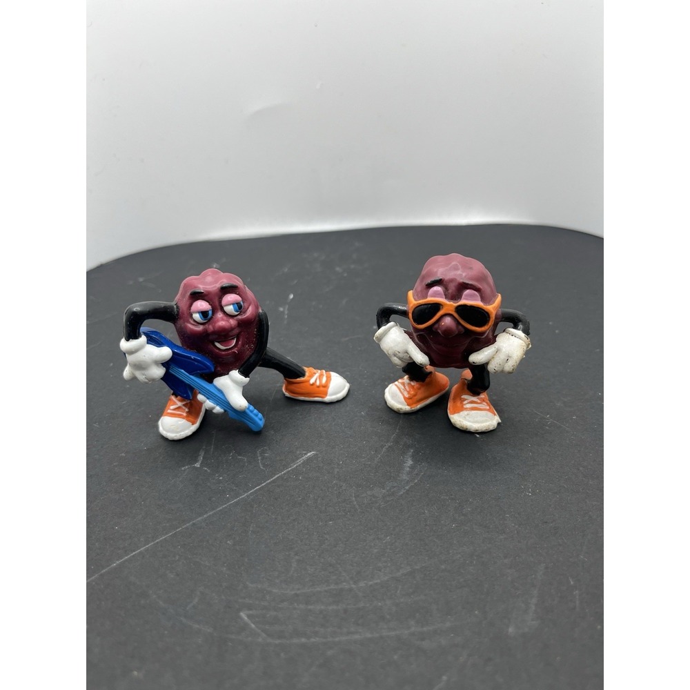 VINTAGE 1988 CALIFORNIA RAISINS PVC FIGURINES LOT OF 2 - HARDEE'S PROMO TOYS